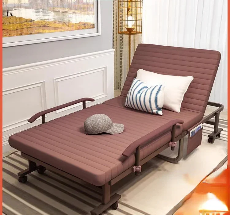 Folding bed, single person office lounge chair, lunch break small bed, simple household nap double bed