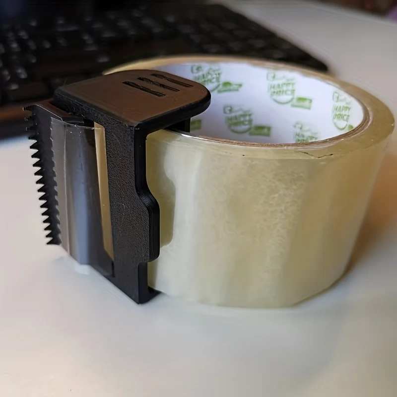 Découpeuse et distributeur de ruban adhésif portatif, compatible avec les rouleaux de ruban d’une largeur maximale de 50 mm, outil de découpe et de scellage rapide pour les entrepôts, les bureaux et les utilisations domestiques.