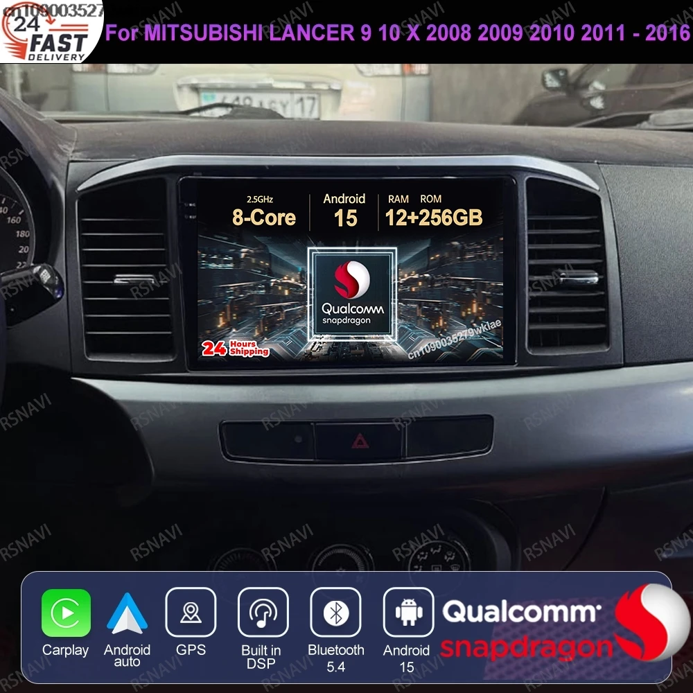 Android 15 For MITSUBISHI LANCER 9 10 X 2008 2009 2010 2011 - 2016 Car Radio DSP Wireless Carplay Auto Navigation Multimedia BT