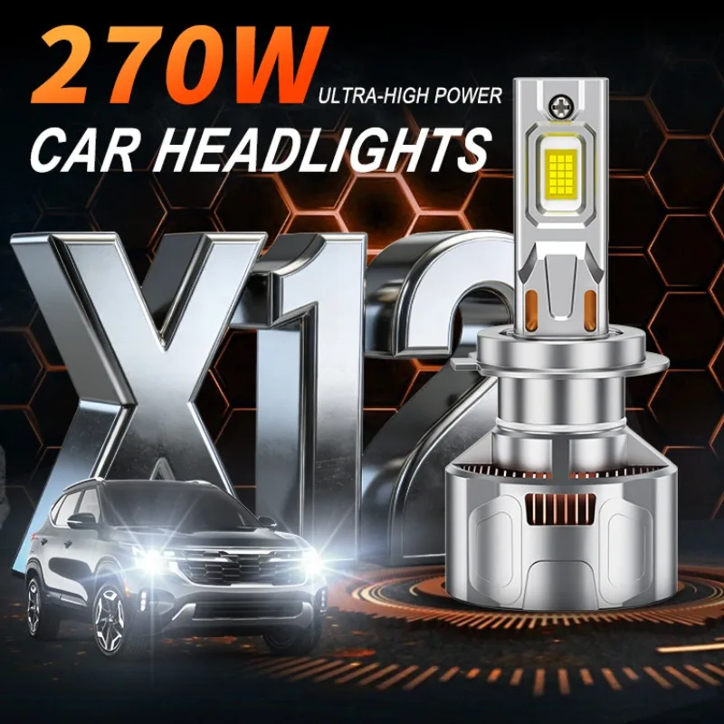 OX12 H4 Canbus LED Headlight Bulbs H7 H11 H1 9005 9006 9012 Turbo Auto Headlamps 12V Car Lights 6500K White Light 2pcs
