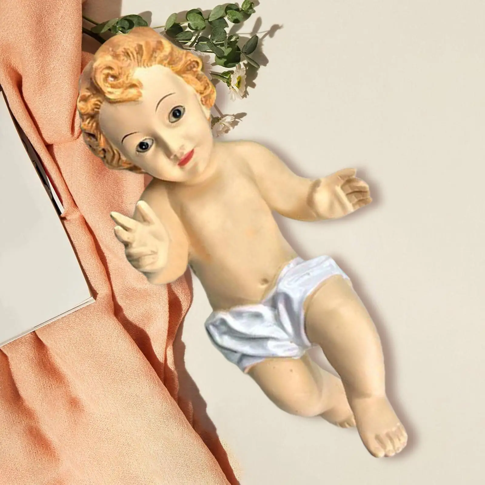 

Baby Jesus Statue Tabletop Decoration Nativity Scene Jesus Child Figurine Resin Sculpture for Holiday Home Indoor Office Decor