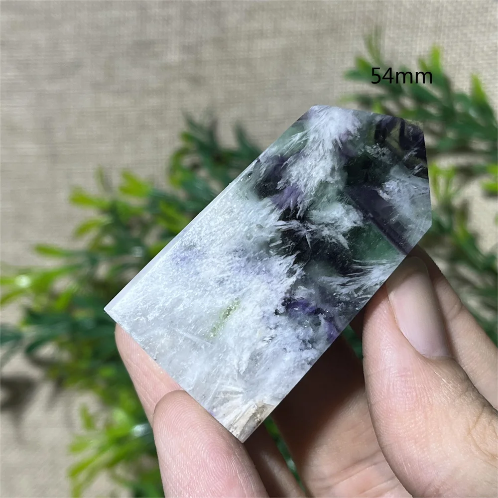 Natural Crystal Fluorite Feather Tower Point Wand Stone Quartz Decoration Reiki Gemstone High Quality Beauty Healing Home