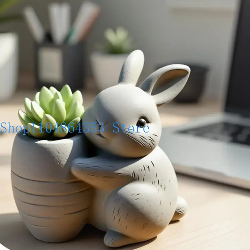 Flexible Silicone Rabbit Carrot Mold For Resin Jewelry Dish Cement Planter Handmade Crafting Tool Home Accessory