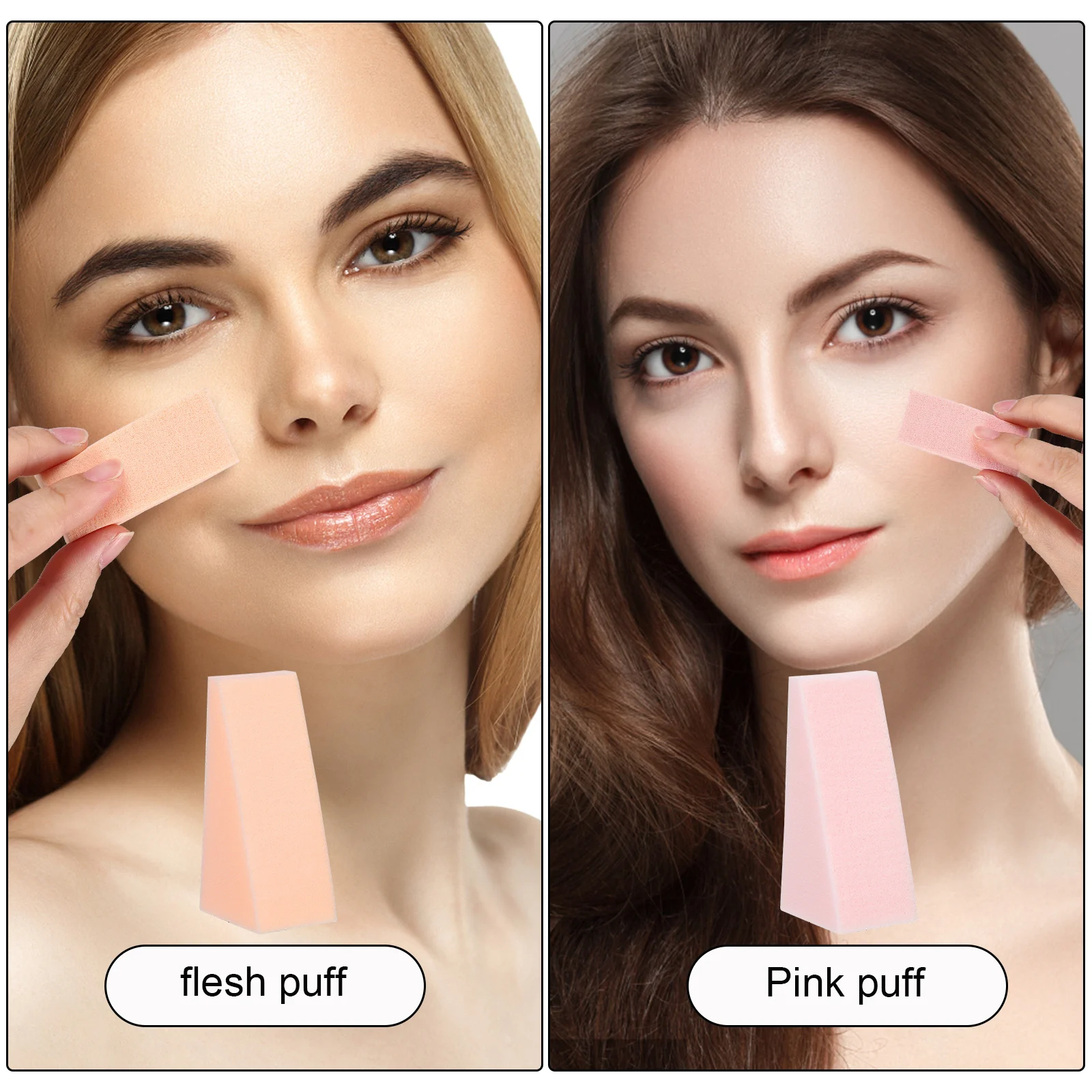 96 stuks make-up sponzen gezichtsfoundation bladerdeeg applicatorpads cosmetica set voor materiaal driehoekige vorm