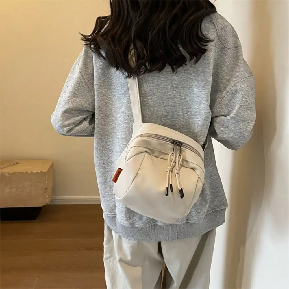 Casual Crossbody Tas Voor Dames, Streetstyle Eenvoudige Stoffen Schoudertas, Chique Werktas