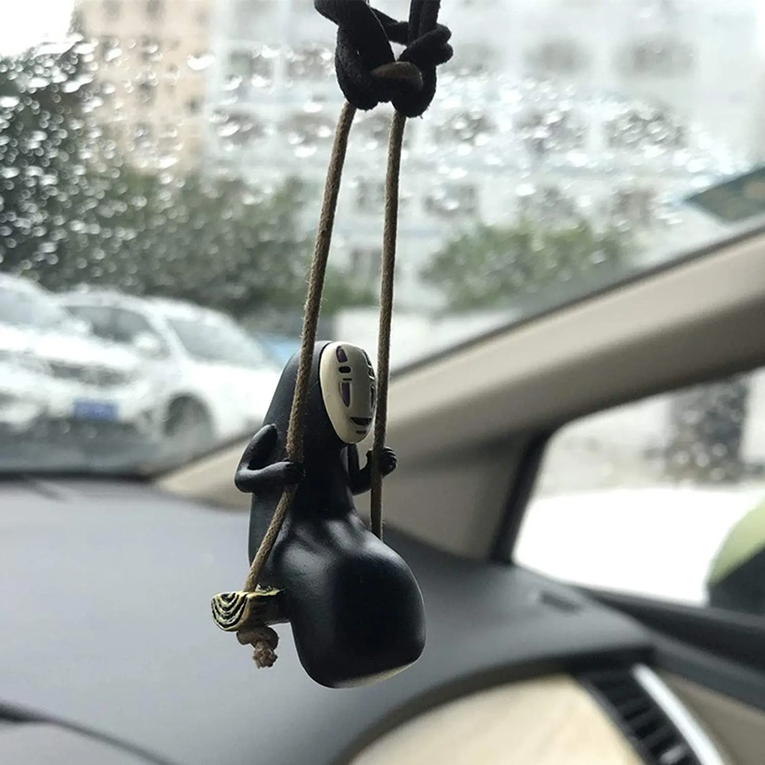 Treo Xe Ô Tô Phụ Kiện Gương Sáng Tạo Hoạt Hình Không Kén Khuôn Mặt Người Đàn Ông Trên Xoay Trang Trí Ô Tô Nhựa Thân Thiện Với Mặt Dây Chuyền R Tráng Gương