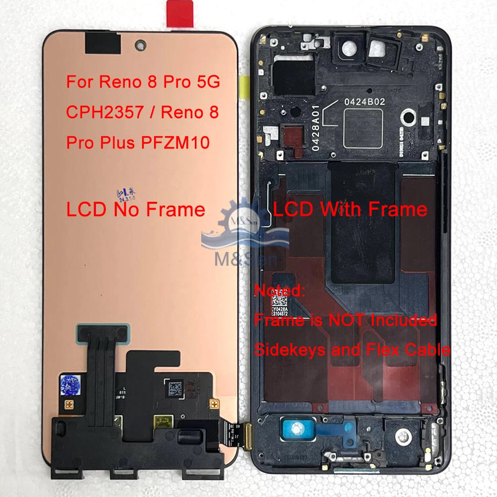 Original Amoled For Oppo Reno 8 Pro 5G CPH2357 LCD Reno 8 Pro China PGAM10 Display Touch Screen For Reno 8 Pro Plus PFZM10 Frame