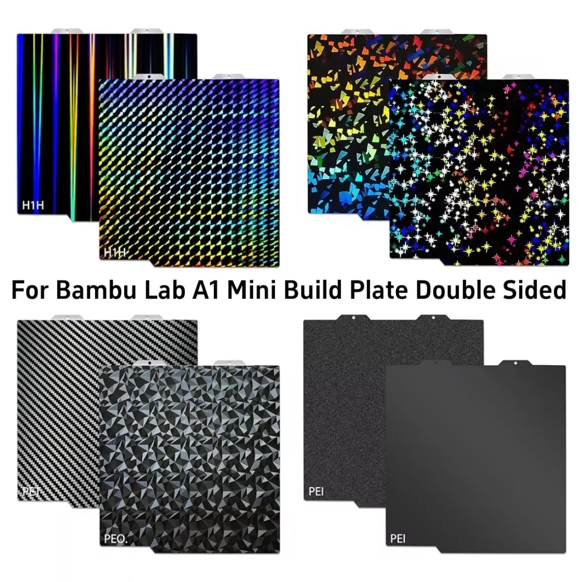 

Для Bambu Lab A1 Mini Build Plate двухсторонний PEO PET PEI H1H Лист пружинной стали для кровати Pei Sheet 184x184 для Bambulab A1 Mini