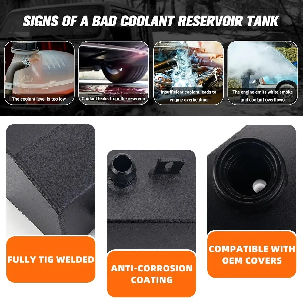 Heavy Duty Aluminum Radiator Coolant Expansion Tank For  68364312AC Overflow Bottle Anti-freeze Reservoir Engine Accessories