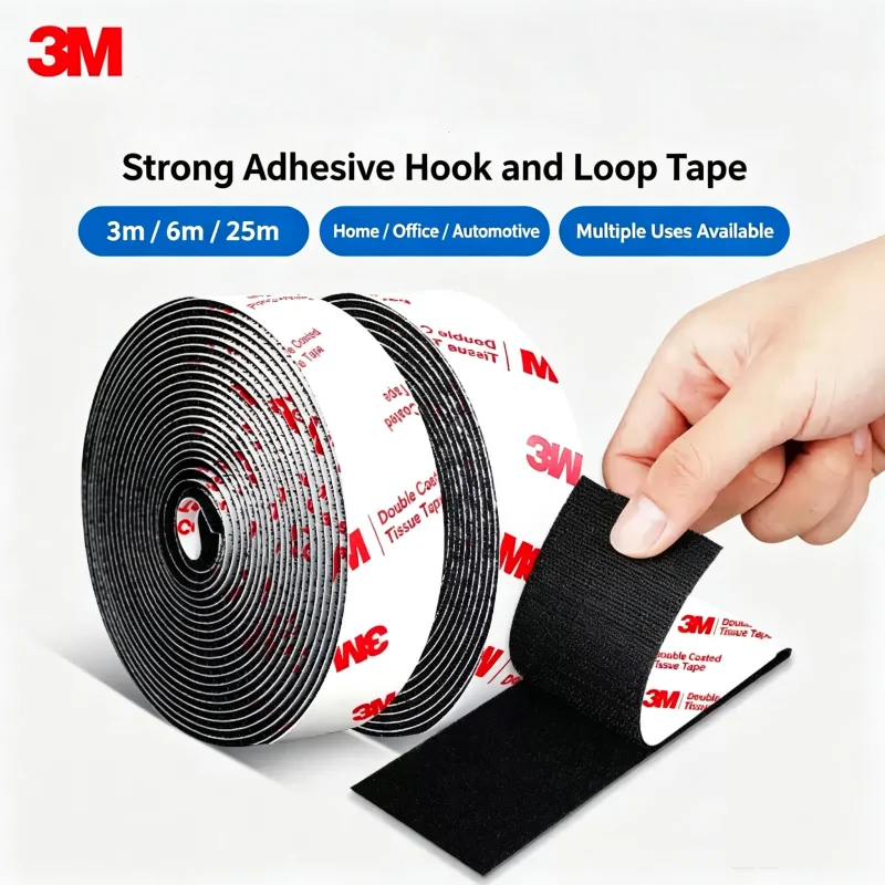 3M Strong Double-sided Adhesive Hook and Loop Tape High-adhesion for Car Mats Home Use More - Strong Self-Adhesive Fastener