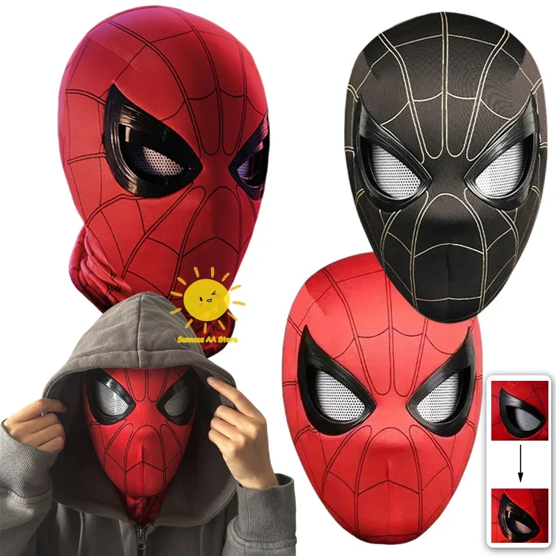 BEAST KINGDOM Spiderman Copricapo Maschera Cosplay Mobile Mascara per gli occhi Miles Maschera Spider Man 1:1 Giocattoli elastici Adulti Regali per bambini