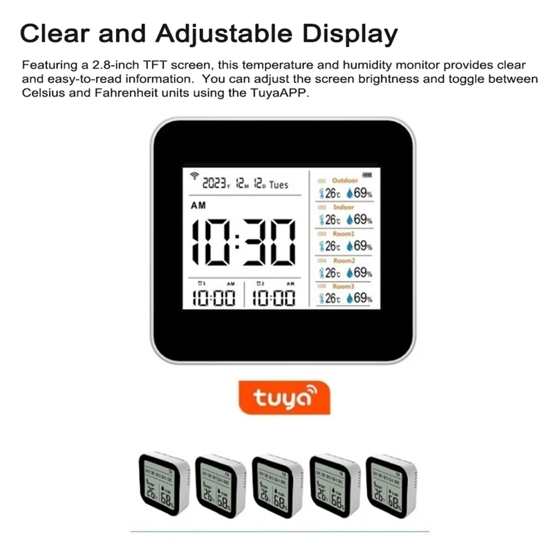 FULL-13 в 1 Tuya WIFI интеллектуальный термометр-гигрометр Крытый точный датчик температуры и влажности монитор