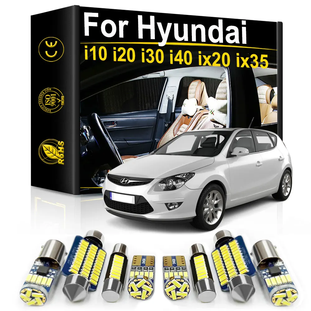 Vehicle Canbus Interior LED For Hyundai i10 i20 i30 i40 ix20 ix35 Tucson Santa Fe Santafe Accessories Car Indoor Dome Map Lights