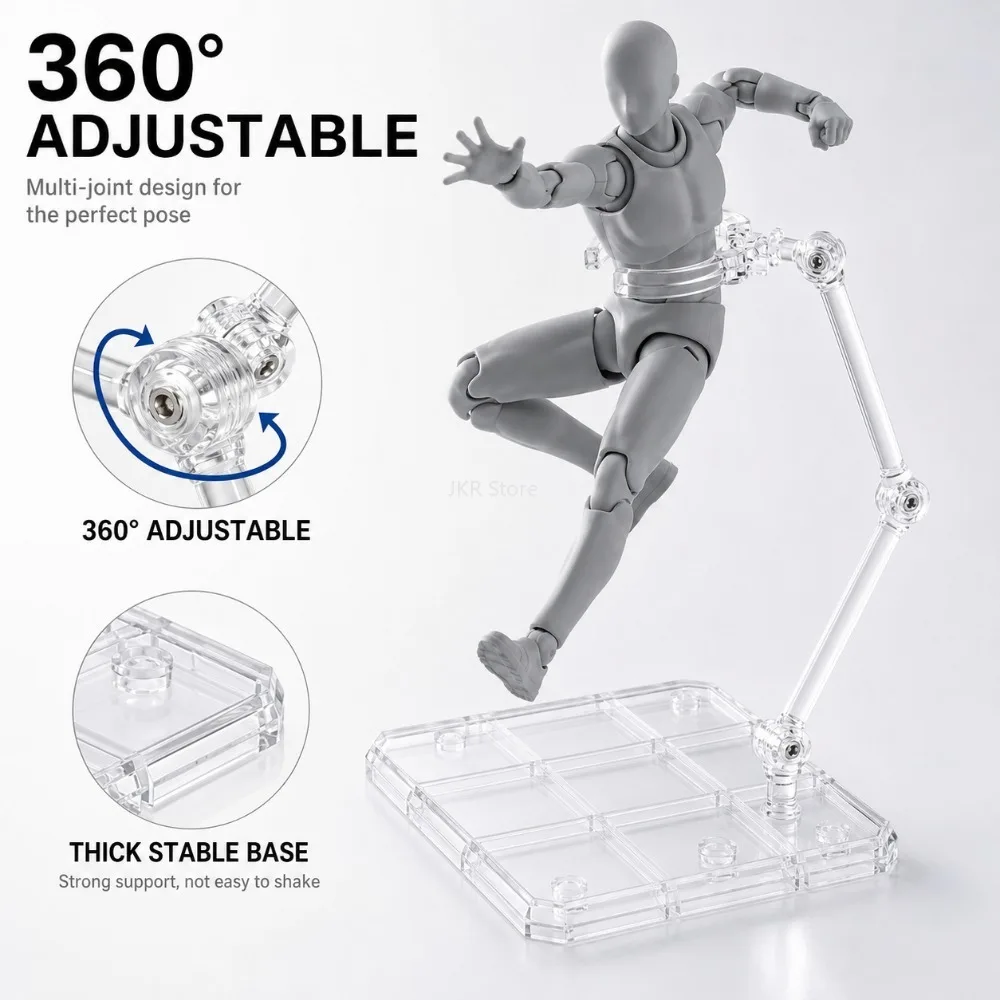Acrylic Display Stand for Action Figures Clear Assembly Holder Base Doll Toy Model Support Desktop Shelf Collection Use