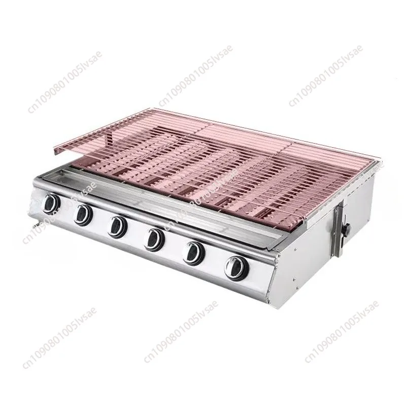 BBQ Grill Gas Stoves Stainless Steel Burners Outdoors Camping Barbecue Widened Type Grill
