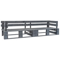 VidaXL garden pallet sofa 2-seater gray wood