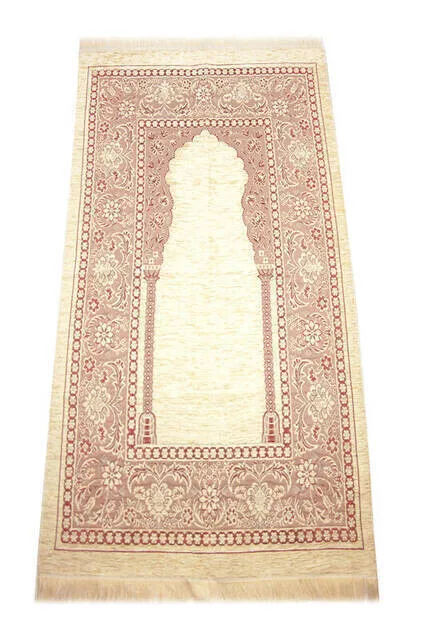 Mihrab Chenille Lux Prayer Rug Claret Red Muslim Islam Sheet Prayer Mat Holy Quraan Islamic Mats