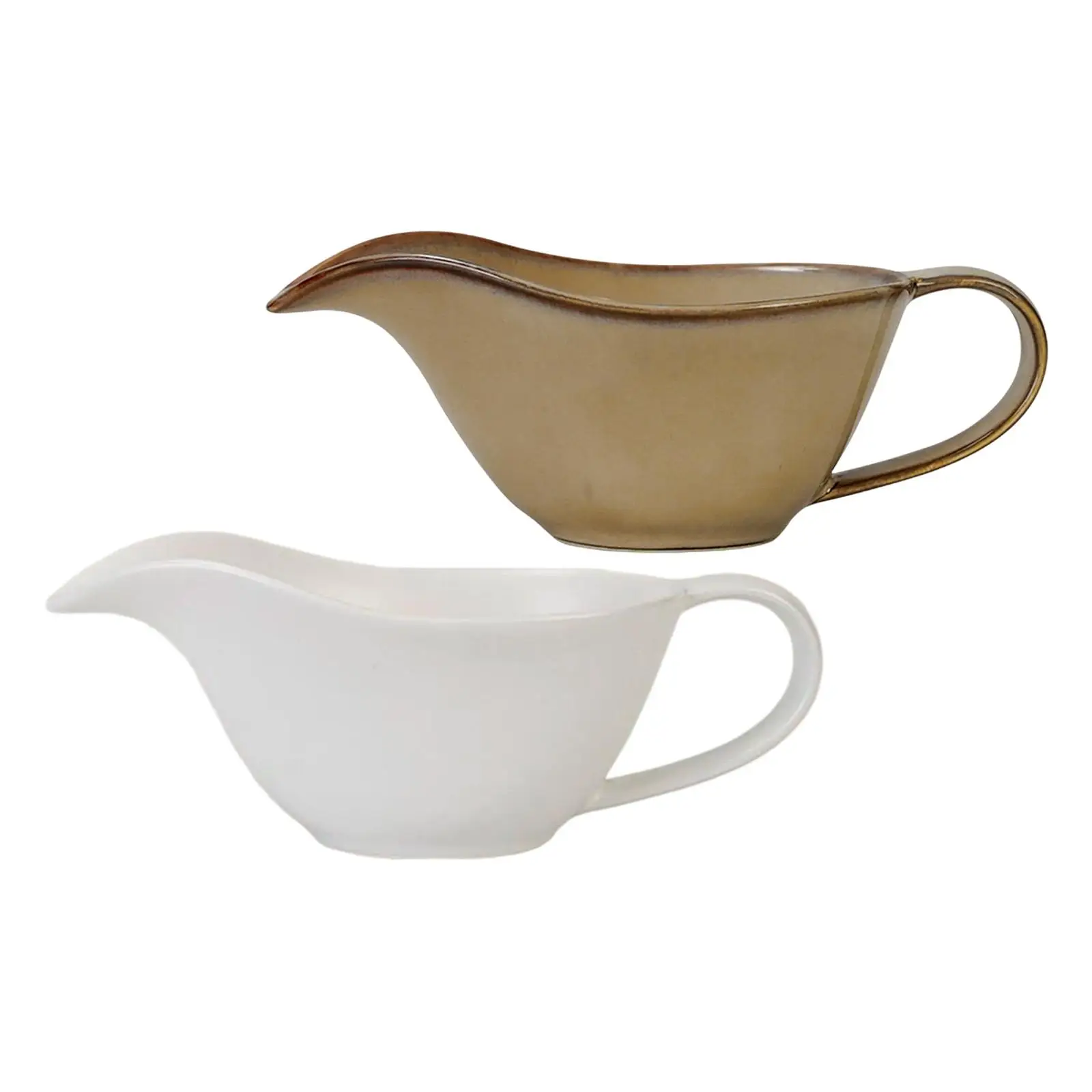 Large Ceramic Sauce Boat with Handle Broth Container for Kitchen Dining Room Anniversary Use