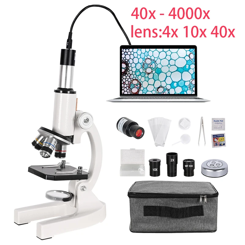 

40X-4000X Monocular Optical biological Microscope Elementary School Science Experimental Biology Teaching Microscope gift osl HD