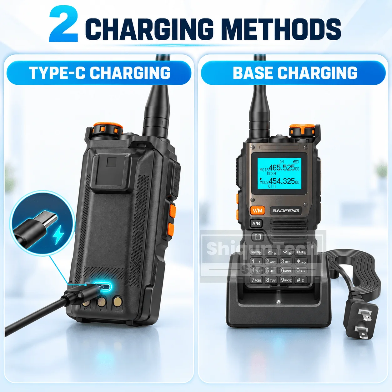 BF-K61 Baofeng UV-K61 Amateur Two Way Ham Radio UHF VHF AM FM DTMF NOAA 999 Channels Alarm Wireless Frequency Copy Walkie Talkie