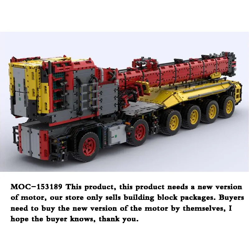 Building Block MOC-153189 Small Crane Project Machinery Crane Trailer Truck Model 10026PCS Building Block Toy Christmas Diy Gift