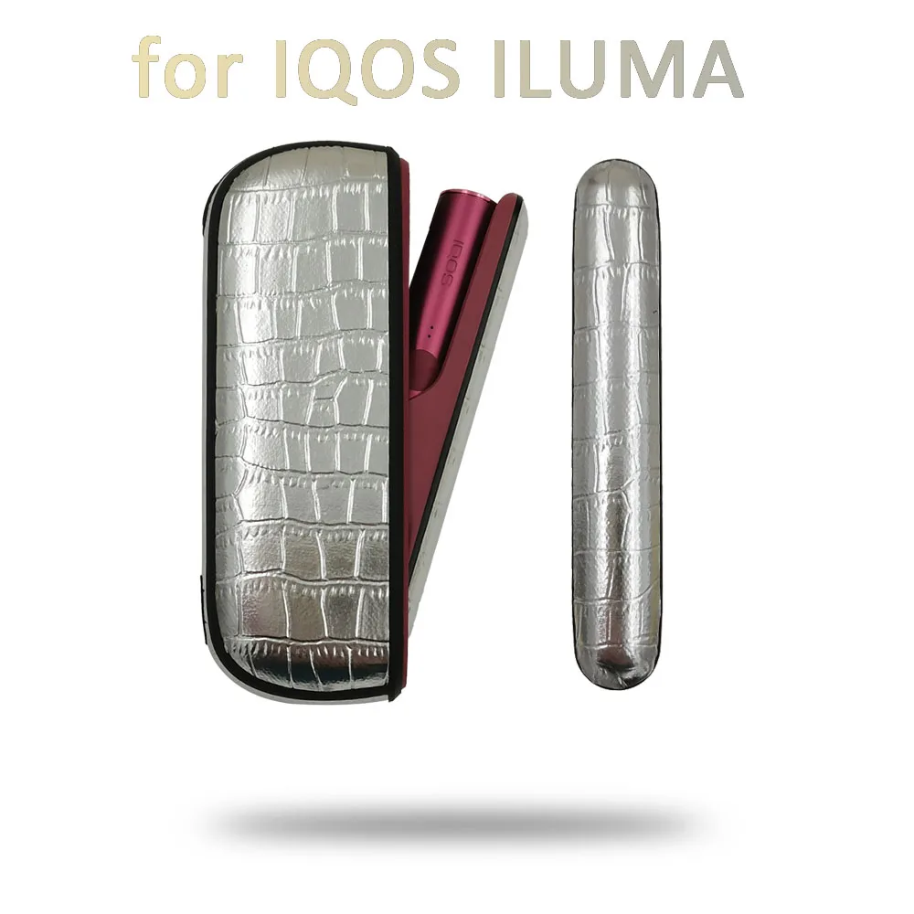 JINXINGCHENG Crocodile Case + Side Cover for IQOS ILUMA Case Protective Holder Protection for Iquos ILUMA funda Accessories