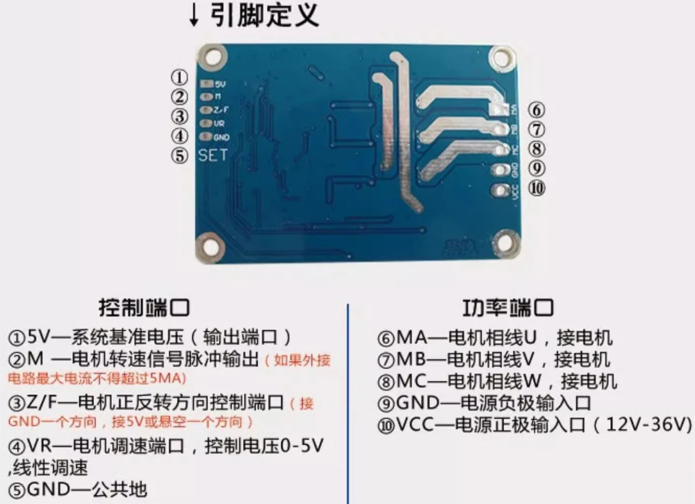 DC12V 24V 36V 288W brushless common driver controller