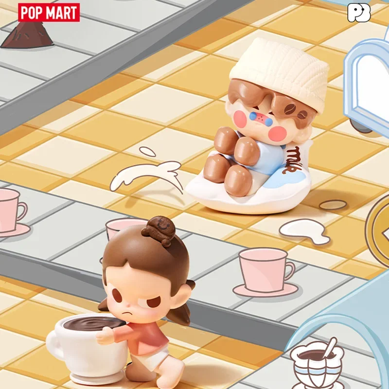 POP MART POP BEAN Coffee Factory Series Blind Box Guess Bag Genuine Toys Dolls Cute Anime Action Figure Gift Ornament Decoration