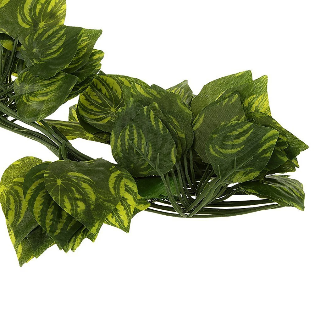 

12Pcs 6.5ft Artificial Vine Wall Hanging Garland Plants Decor Watermelon Leaf Realistic Foliage for Home Garden