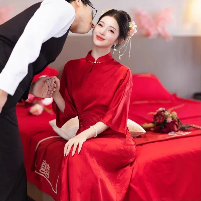 ثوب صباحي شيونغسام محمص على الطراز الصيني الجديد مناسب للارتداء اليومي #4