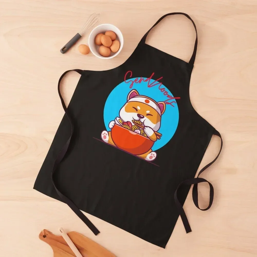 

Send Noods Ramen Dog Apron kitchen item Waterproof women Hairdressing with pockets Apron