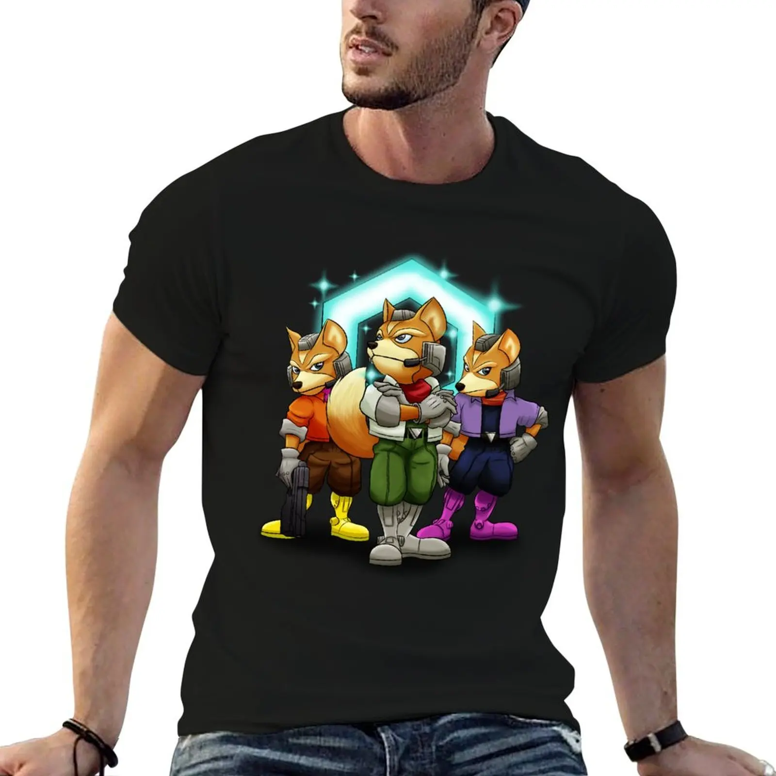 Fox Victory Pose T-Shirt Casual All Match Short Sleeve T-Shirt