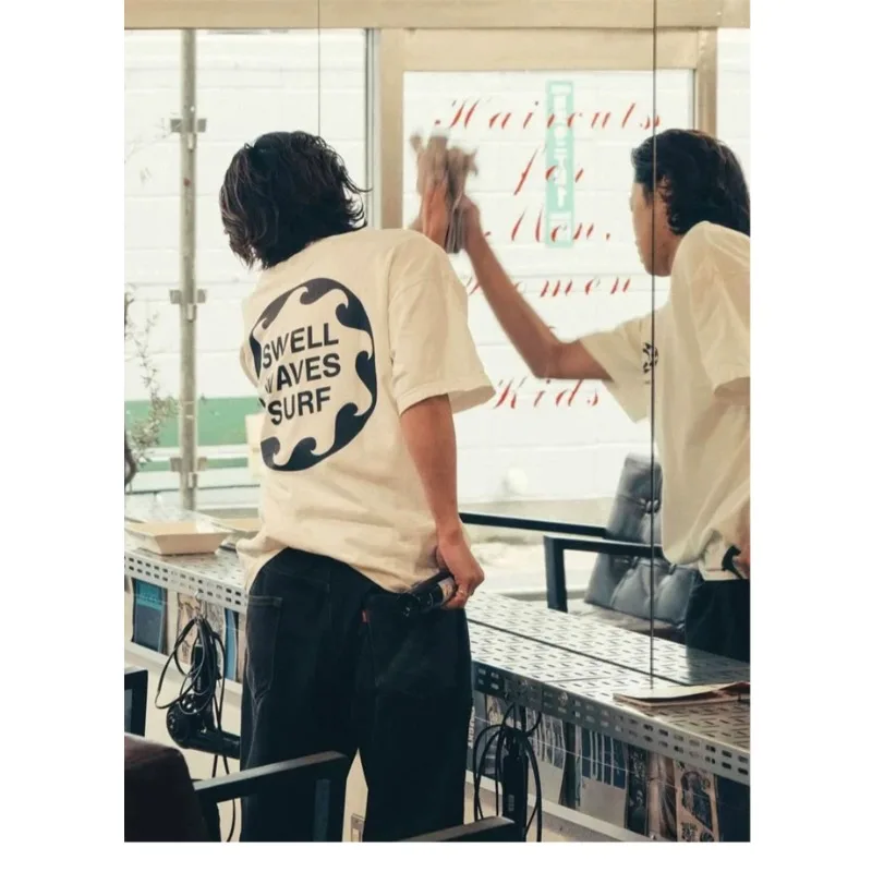 

New Niche Original Couple Trendy Brand Dual Color Short Sleeved Men's American Loose T-shirt Women's Half Sleeved High-end Feel