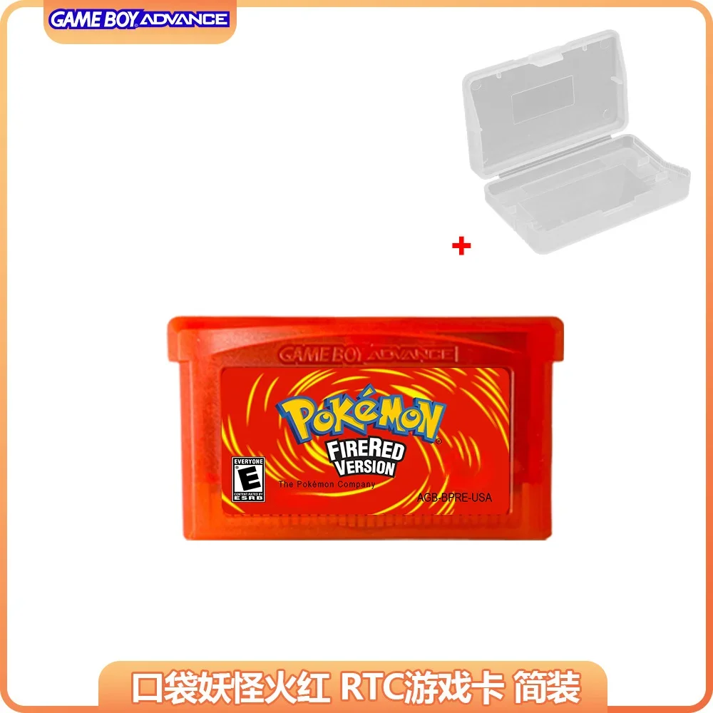 GBA RTC Pokemon Real Clock Game Card Ruby  Emerald Sapphire  Fire Red  Leaf Green Pokémon Series English Games