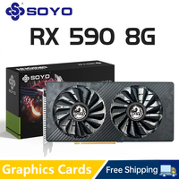 SOYO AMD RX 590 8GB Placa De Video Gaming Graphics Card GDDR5 256Bit PCI Express 3.0 x16 6Pin Radeon GPU rx590 Series