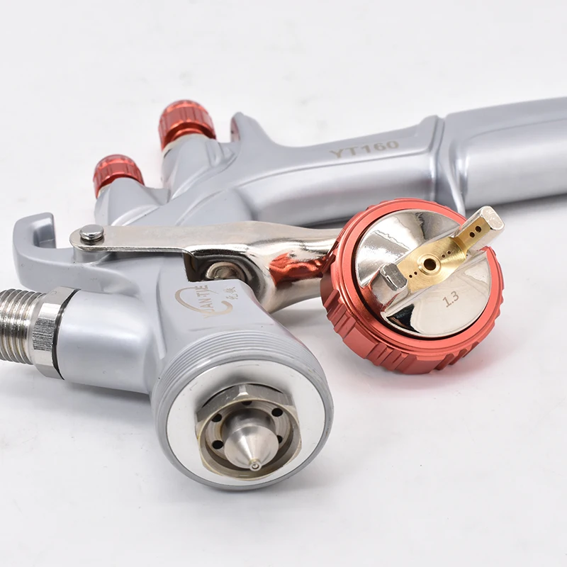 YT160 LVLP Pistola a spruzzo con tazza di miscelazione della vernice 600CC 1.3mm Nuova pistola per verniciatura per auto Set di pistole a spruzzo per vernice Strumenti per aerografo aerografo