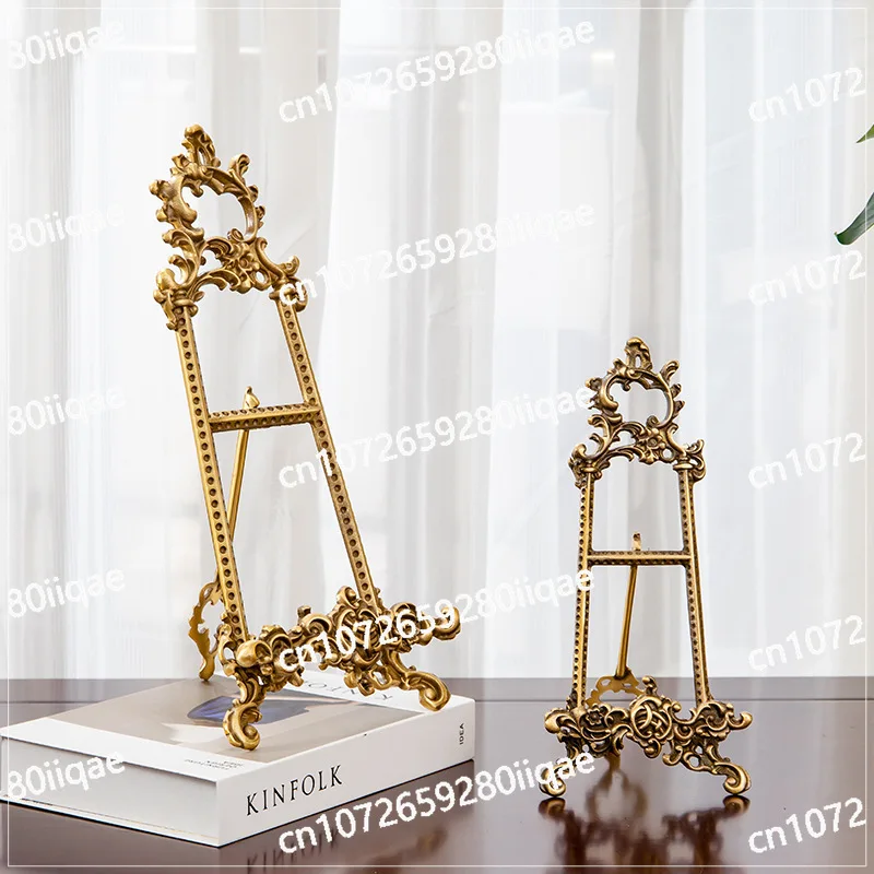 

Китайская классическая стойка для фоторамок, старая вешалка, стойка для латунных тарелок, легкая роскошь, кронштейн для американского ретро-орнамента