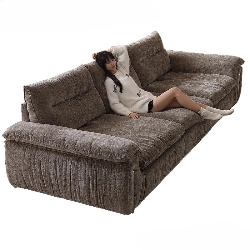 

Italian sailboat cloud chenille sofa super wide sitting deep backrest adjustable living room small apartment fabric straight row