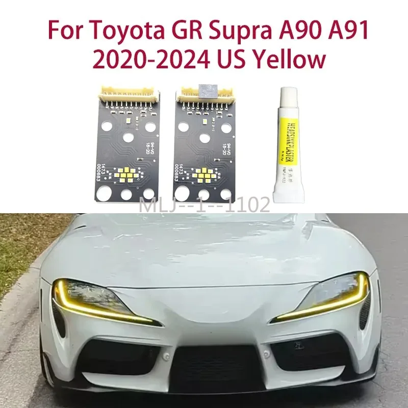 

НОВЫЙ для Toyota GR Supra A90 A91 20-24 Версия для США Лимонно-желтый чип DRL Модификация света Angel Eyes Автомобильные фары Балластный чип