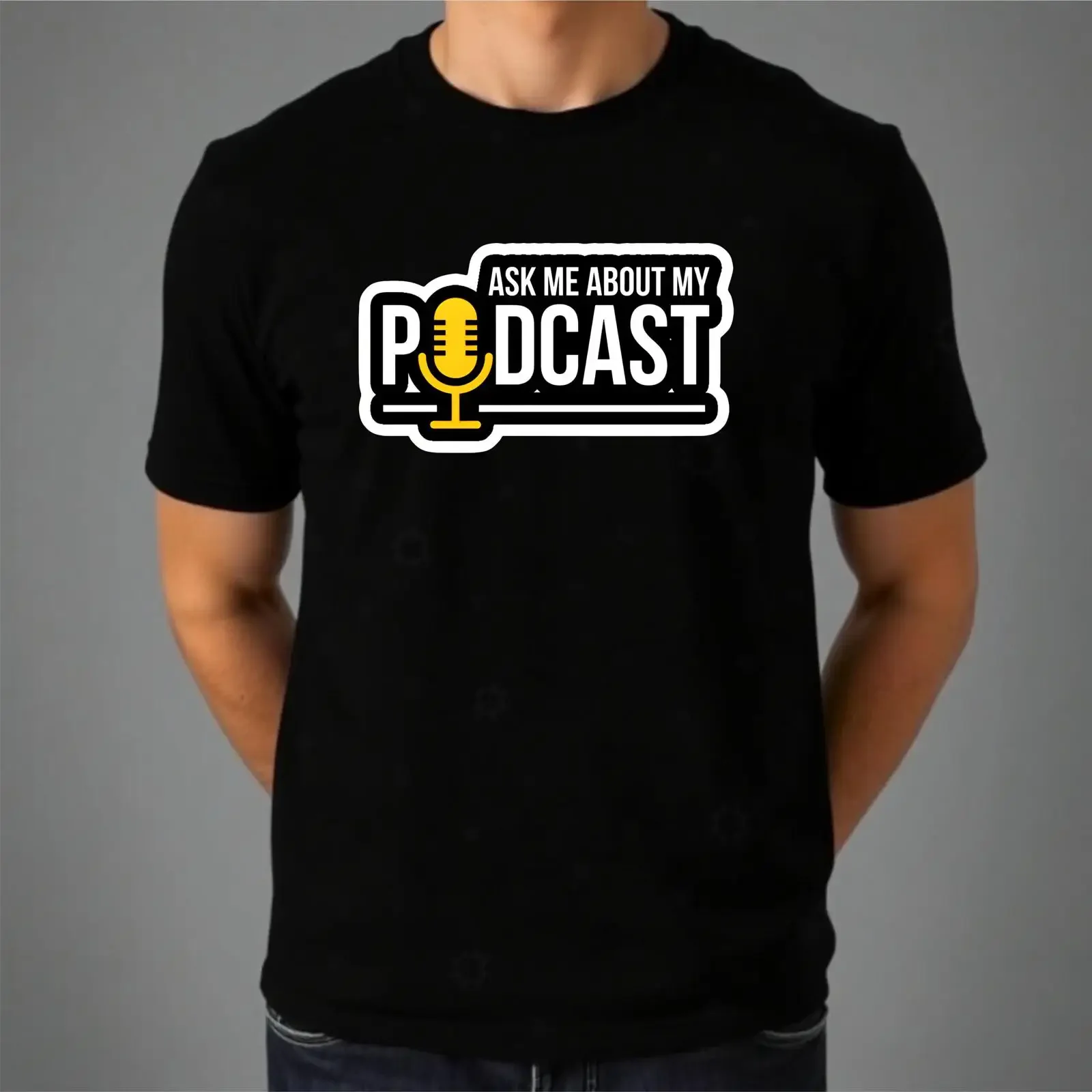 Podcast T Shirt Funny Media Interview Audio Show Host 100 Cotton vintage Washed Comfortable Soft graphic homme fashion