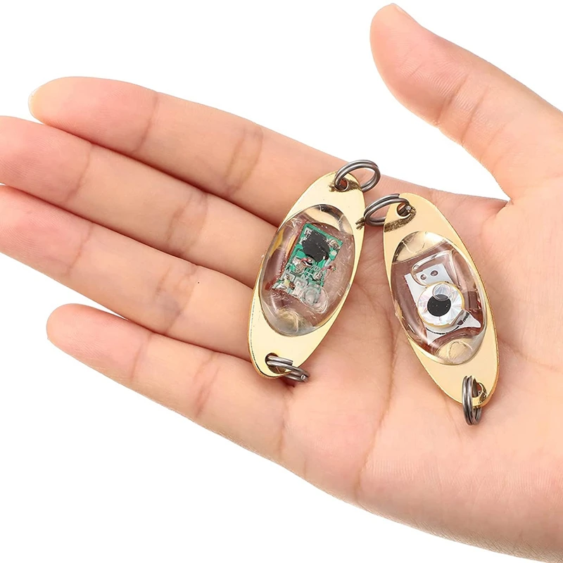 HOT-Señuelos de Pesca LED de 10 piezas, cucharas de pesca, luz de pesca subacuática intermitente de lubina, halubut, luz de arrastre profunda
