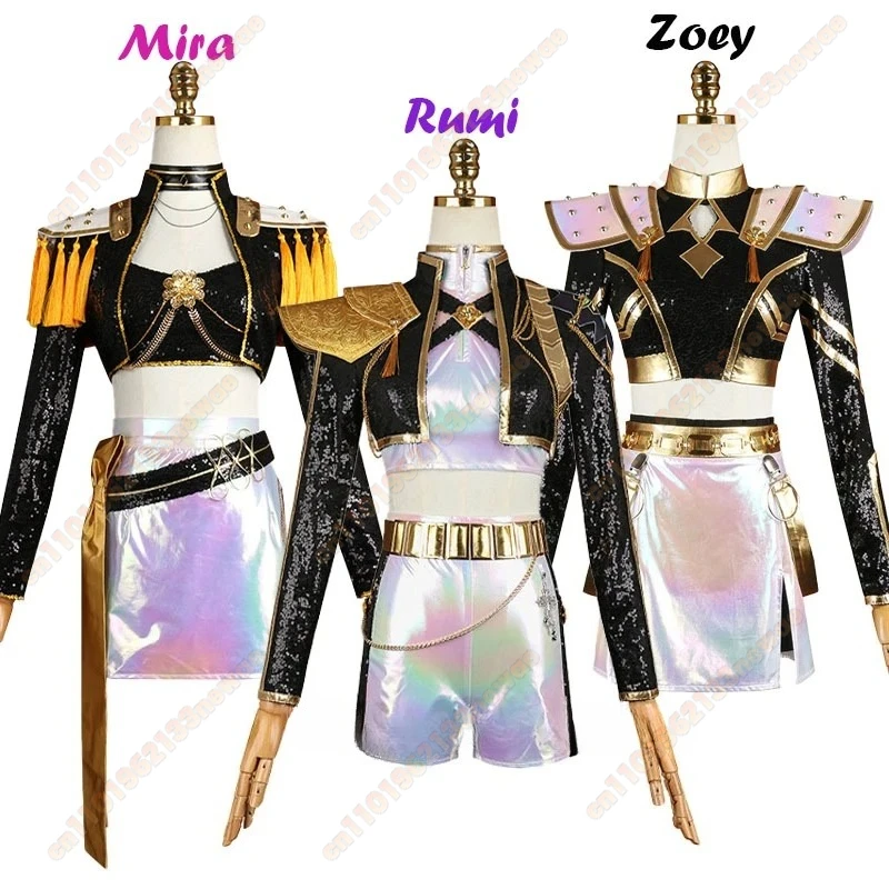 Rumi nuevo Kpop Demon Hunters disfraz Cosplay Kpop Zoey Golden Cosplay Mira Cosplay traje de escenario Halloween uniforme de juego de rol mujeres