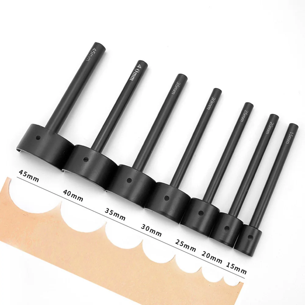 1pc Semi-Circular Hole Punch Half Round Black Hole Punch 10/15/20/25/40mm Steel Hole Punch For Belts Wallets Leather Crafts