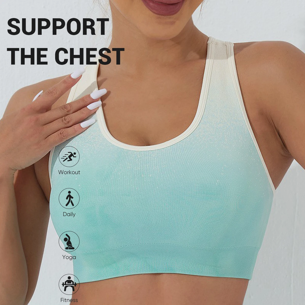 

New Women's Gradient Color Sports Bra - Stylish and Comfortable Activewear for Yoga and Fitnes
