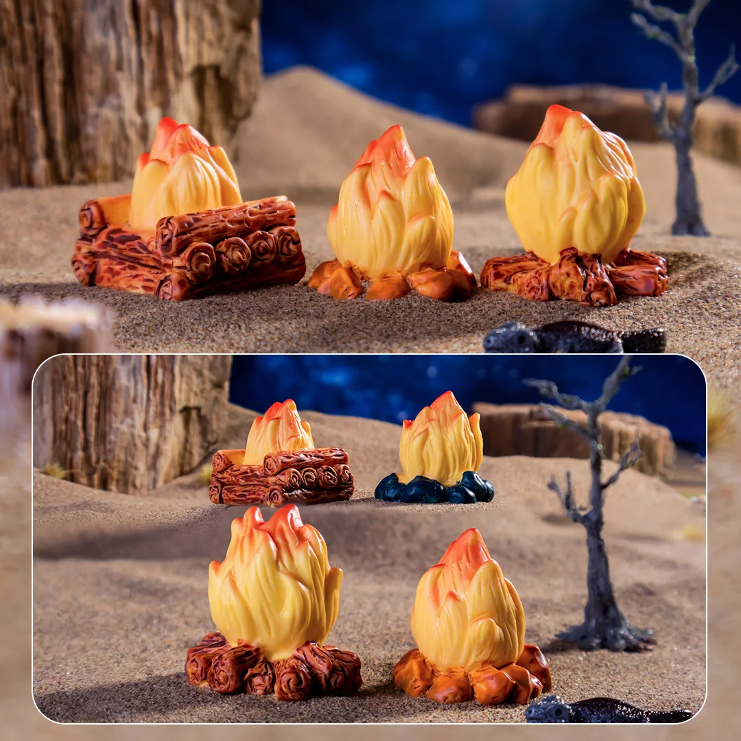 Fairy Garden Resin Bonfire Micro Landscape Decoration Dollhouse DIY Mini Figurines Artificial Craft Ornament Campfire Miniature