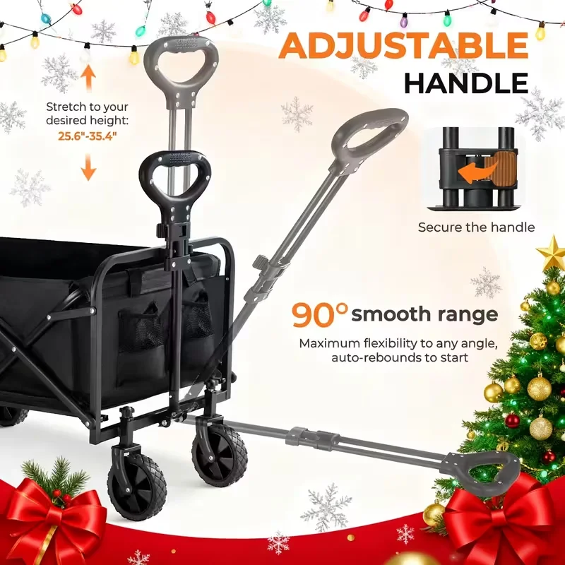 Durable Fabric Folding Camping Cart for Outdoor Use with Retardant Properties Portable Utility Cart