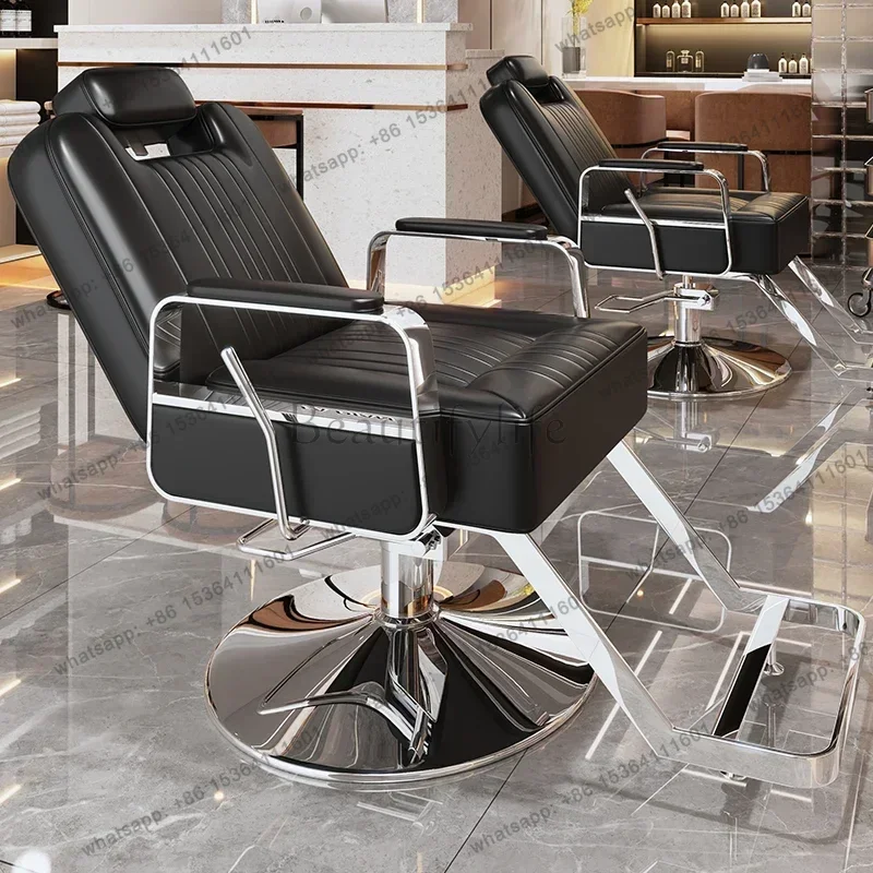YJ Manicure Chairs For Salon Nails Commercial Reversible Hair Salon Lift Rotatable Stainless Steel Hair Salon Chair Barber Chair