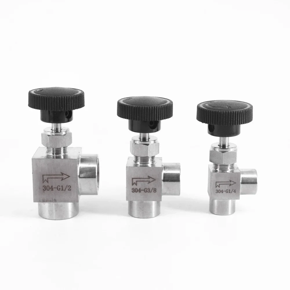 1/8 "1/4" 3/8 "1/2" BSP NPT kobieta kolanko 90 stopni kąt zawór iglicowy żuraw kolanko 304 ze kontrola przepływu wody oleju gazowego