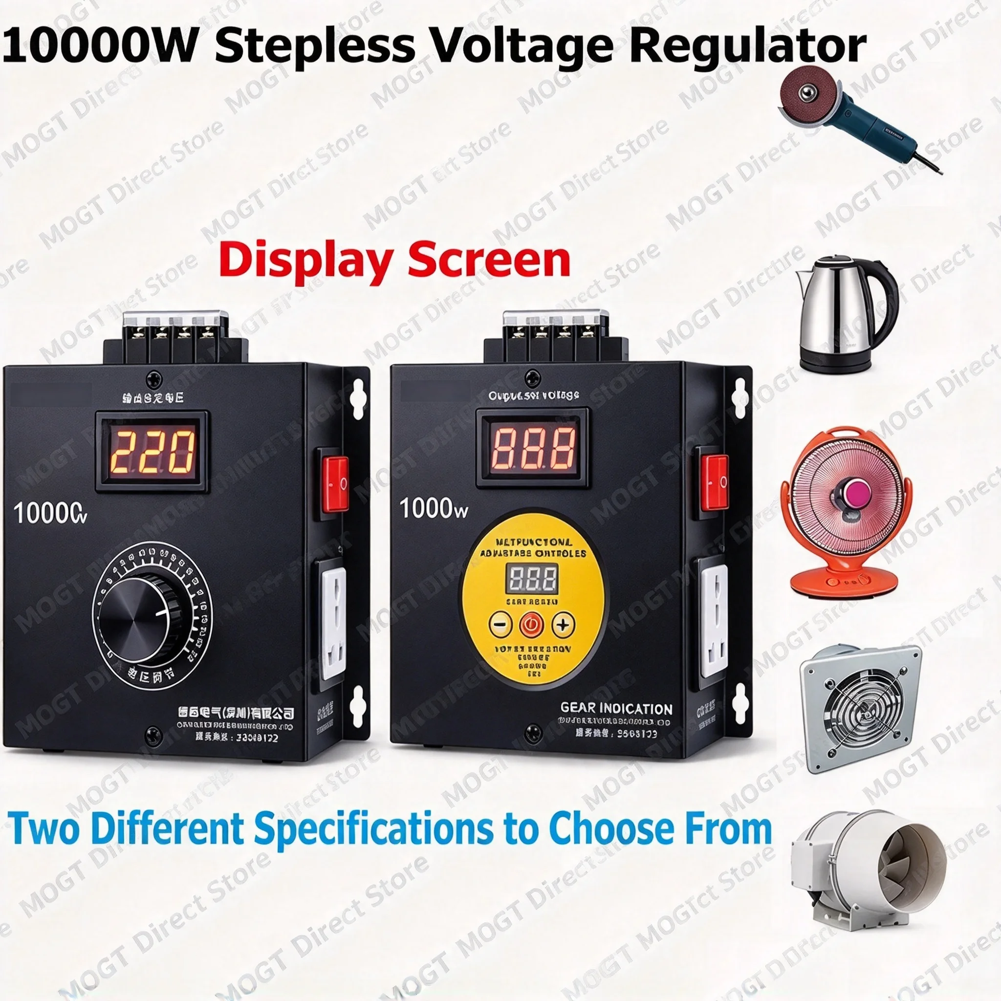 10000W Stepless Voltage Regulator Household Compact Variable Voltage Controller Speed Temperature Light Dimmer AC 220V Switch