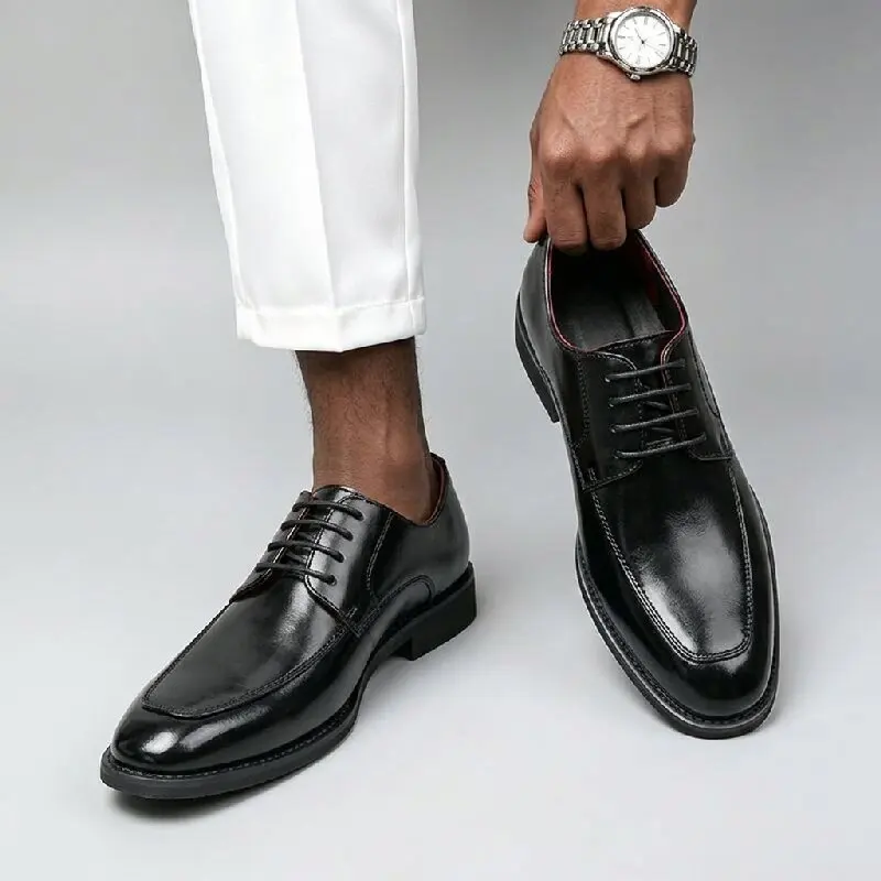 Large Size 38-48 Men Casual Leather Shoes Multi Colored Retro Men Lace Up Business Dress Shoes Wedding Banquet Shoes Men